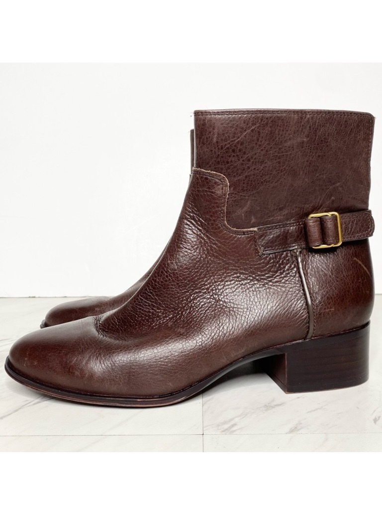 Franco Sarto Joanne Brown Leather Bootie 8 1/2 M